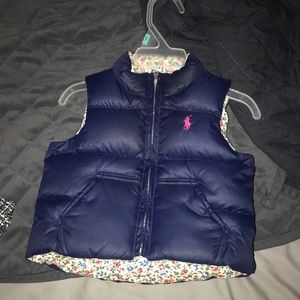little girls reversible polo vest.